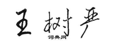 駱恆光王樹嚴行書個性簽名怎么寫