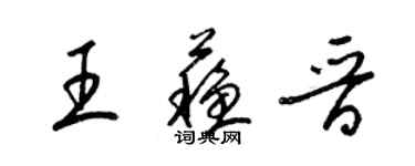 梁錦英王蘇晉草書個性簽名怎么寫