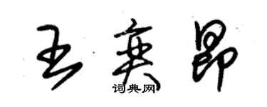 朱錫榮王奕昂草書個性簽名怎么寫