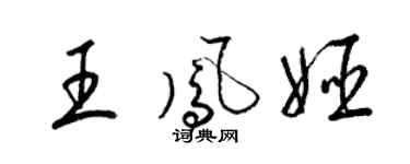 梁錦英王鳳姬草書個性簽名怎么寫
