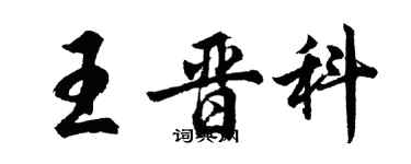 胡問遂王晉科行書個性簽名怎么寫