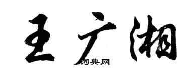 胡問遂王廣湘行書個性簽名怎么寫