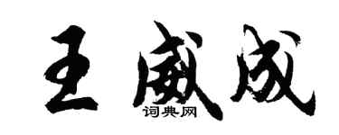 胡問遂王威成行書個性簽名怎么寫