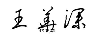 梁錦英王華深草書個性簽名怎么寫