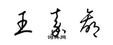 梁錦英王嘉贏草書個性簽名怎么寫