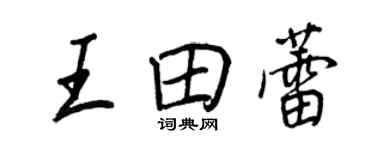 王正良王田蕾行書個性簽名怎么寫