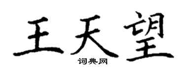 丁謙王天望楷書個性簽名怎么寫