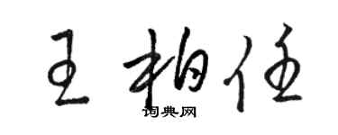 駱恆光王柏任草書個性簽名怎么寫