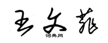 朱錫榮王文菲草書個性簽名怎么寫