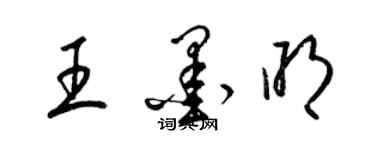 梁錦英王墨明草書個性簽名怎么寫