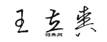 駱恆光王立爽草書個性簽名怎么寫