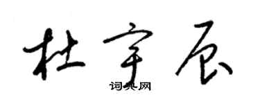 梁錦英杜宇辰草書個性簽名怎么寫