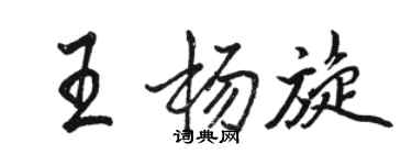 駱恆光王楊旋行書個性簽名怎么寫