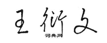 駱恆光王衍文草書個性簽名怎么寫