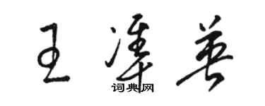 駱恆光王準英草書個性簽名怎么寫