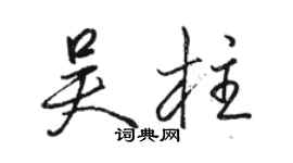 駱恆光吳柱行書個性簽名怎么寫