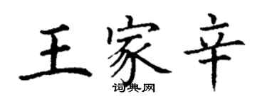 丁謙王家辛楷書個性簽名怎么寫