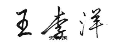 駱恆光王李洋行書個性簽名怎么寫