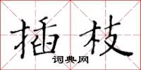黃華生插枝楷書怎么寫