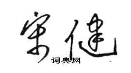 駱恆光宋健草書個性簽名怎么寫