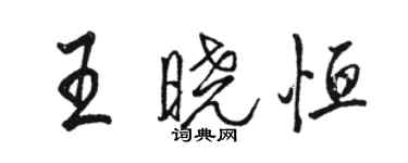 駱恆光王曉恆行書個性簽名怎么寫