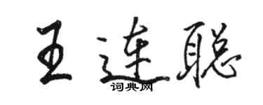 駱恆光王連聰行書個性簽名怎么寫