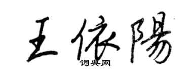 王正良王依陽行書個性簽名怎么寫