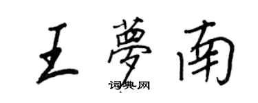 王正良王夢南行書個性簽名怎么寫