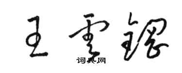 駱恆光王雲鋼草書個性簽名怎么寫