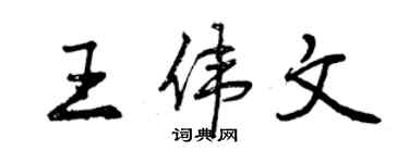 曾慶福王偉文行書個性簽名怎么寫
