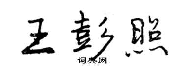 曾慶福王彭照行書個性簽名怎么寫