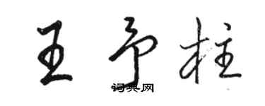 駱恆光王予柱行書個性簽名怎么寫