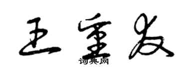 曾慶福王重友草書個性簽名怎么寫