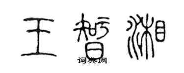 陳聲遠王智湘篆書個性簽名怎么寫