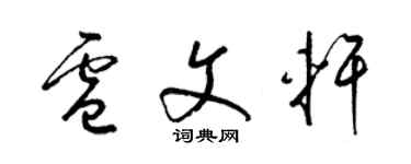 梁錦英盧文軒草書個性簽名怎么寫