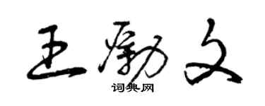 曾慶福王勵文草書個性簽名怎么寫
