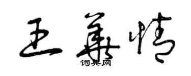 曾慶福王華情草書個性簽名怎么寫