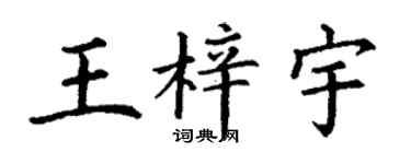 丁謙王梓宇楷書個性簽名怎么寫
