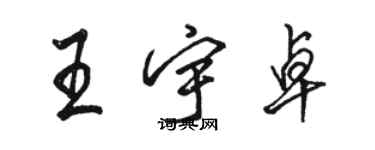 駱恆光王宇卓行書個性簽名怎么寫