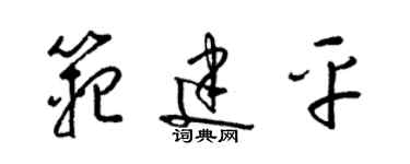 梁錦英范建平草書個性簽名怎么寫