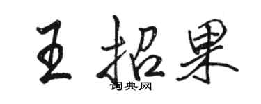 駱恆光王招果行書個性簽名怎么寫