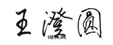 駱恆光王澄圓行書個性簽名怎么寫