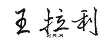 駱恆光王拉利行書個性簽名怎么寫