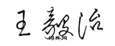 駱恆光王毅治草書個性簽名怎么寫