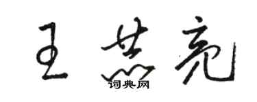 駱恆光王赫亮草書個性簽名怎么寫