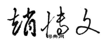 駱恆光趙博文草書個性簽名怎么寫