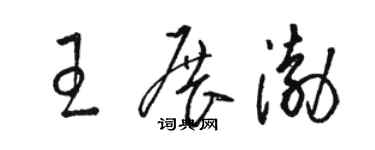 駱恆光王展渤草書個性簽名怎么寫