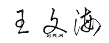 駱恆光王文海草書個性簽名怎么寫