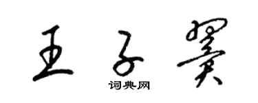 梁錦英王子翼草書個性簽名怎么寫