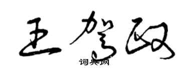 曾慶福王駕政草書個性簽名怎么寫
